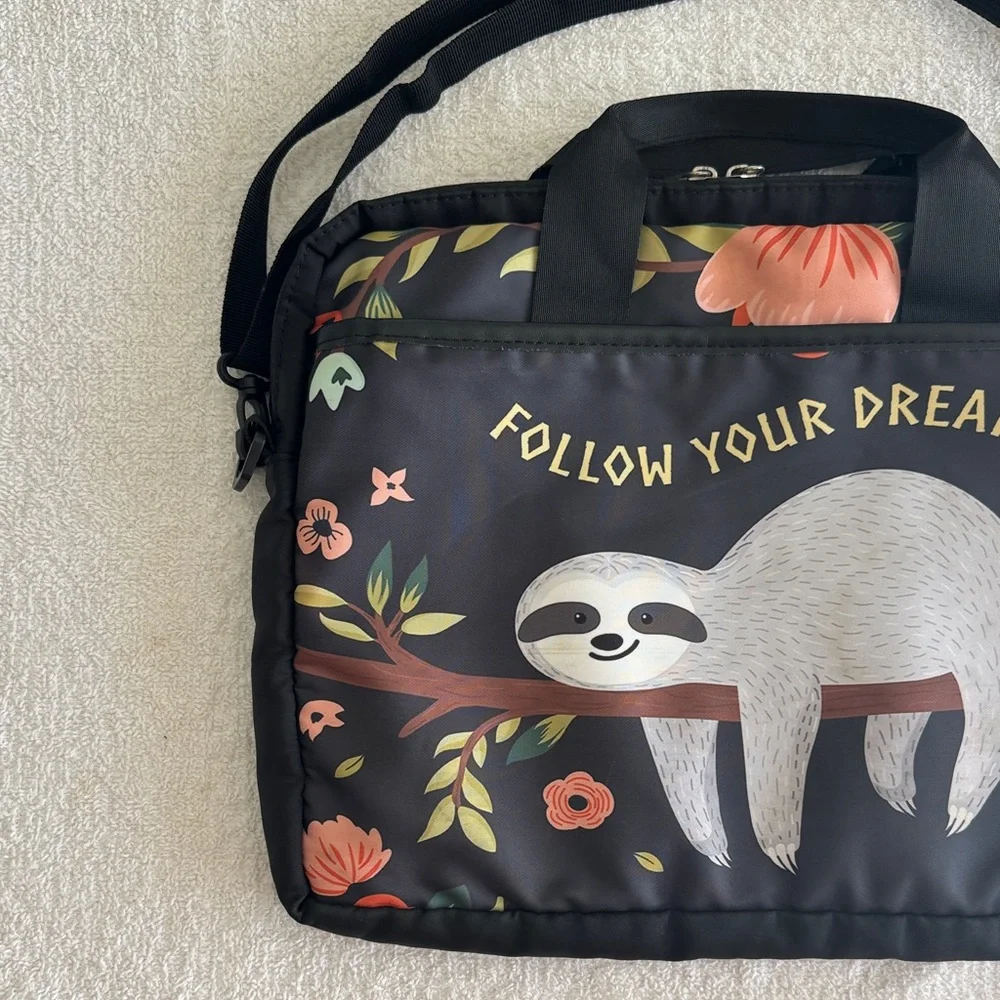 Sloth Print Laptop Bag